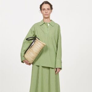 Rodebjer sunshine shirt in green stripe. Size S.